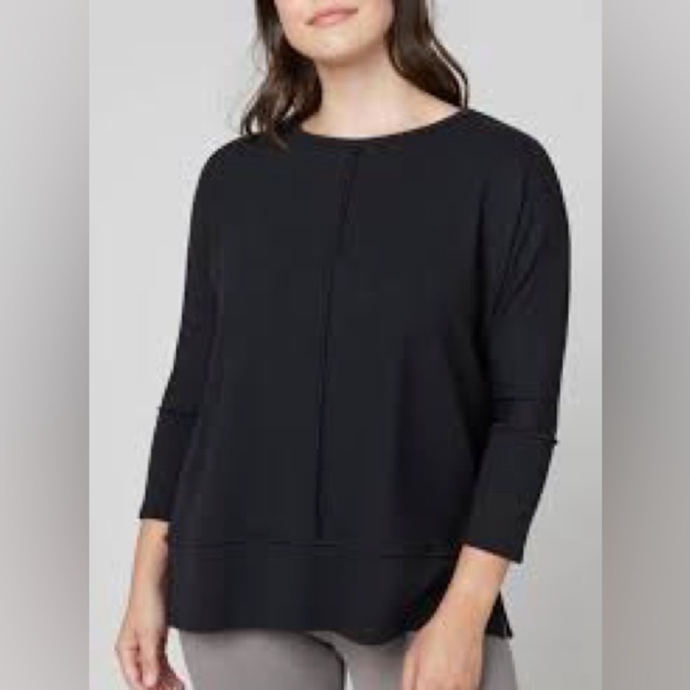 Spanx Perfect Length Dolman Sweatshirt Size 1X Black Lounge to Street Wear